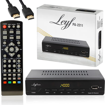 268576 - LEYF Dekoder PA-2211 për Televizion Dixhital Tokësor (DTT), Full HD 1080p, DVB-T2, Akordues DTT, HDTV, SCART, USB