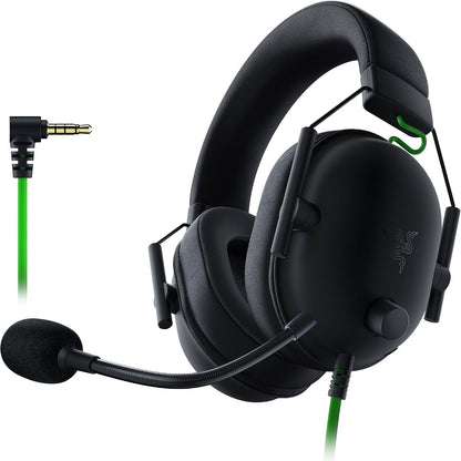 273001 - RAZER BlackShark V2 X - Kufje Sportive Elektronike me Tel për Shumë Platforma (Drejterë Triforce 50 mm, anulim pasiv i avancuar i zhurmës, tingull rrethues 7.1, mikrofon kardioid) E zezë