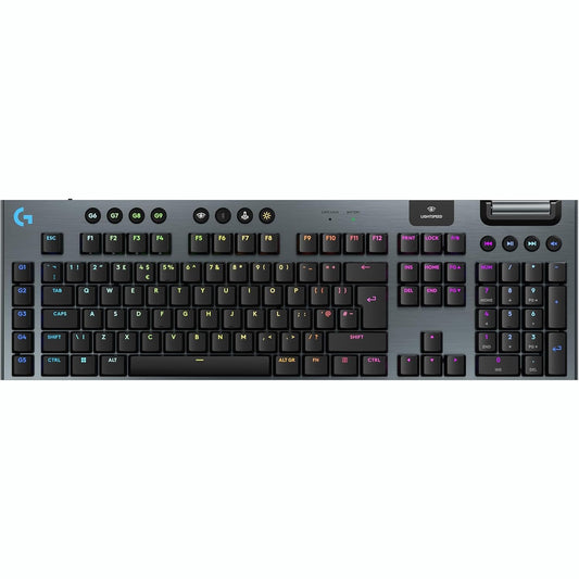 188684 - LOGITECH G G915 X - Tastierë Mekanike Ultra e Hollë me Tela për Lojëra, Taste me Dy Shtresa PBT, Ndriçim Prapa RGB, Çelësa të Prekshëm GL Kafe, Tastierë Franceze AZERTY, PC/Mac - Ngjyra e Zezë