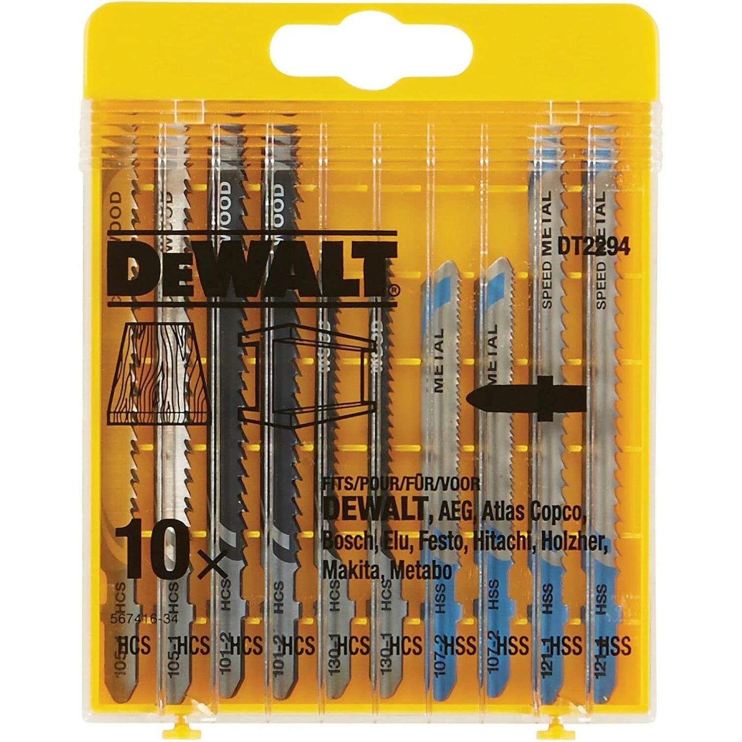 164874 - DEWALT Seti i Tehave DT2294-QZ për Prerje me Xhingël (10 Copë)