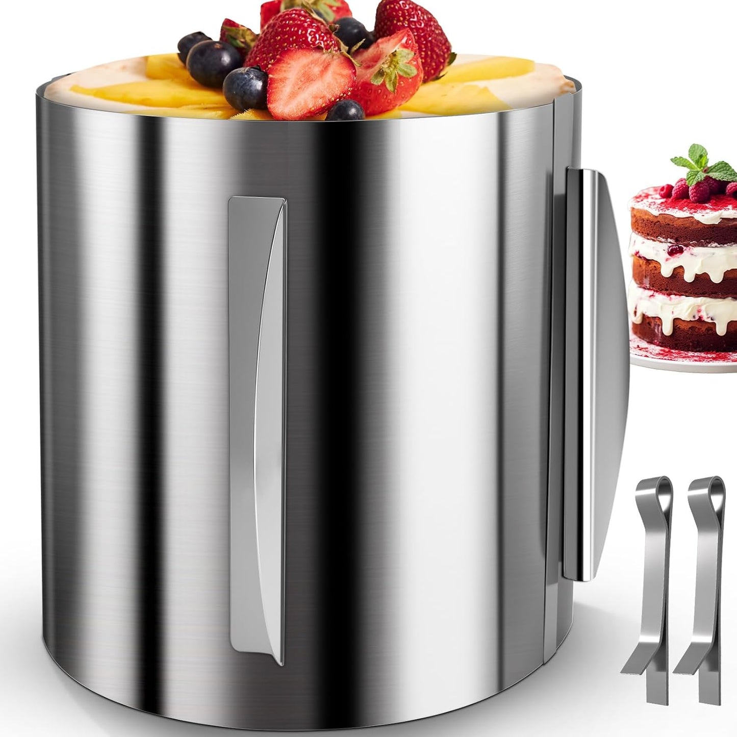 215746 - AEVCVOK Unazë Torte e Rregullueshme 16-30 cm, 20 cm e Lartë, për pjekje dhe dekorim