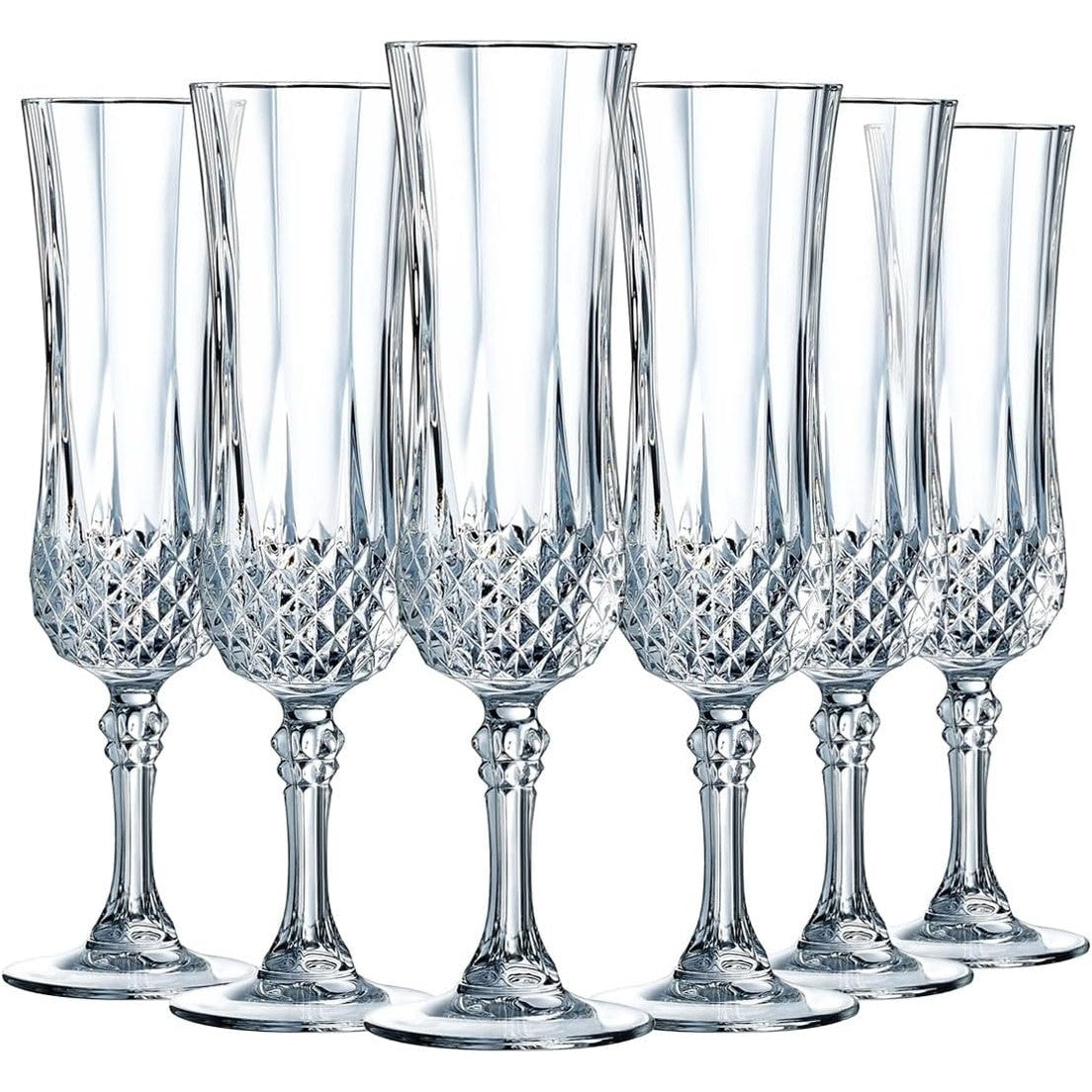 214354 - CRISTAL D'ARQUES PARIS Koleksioni Longchamp, 6 flauta shampanje 14cl Kwarx