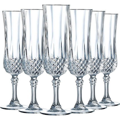 214354 - CRISTAL D'ARQUES PARIS Koleksioni Longchamp, 6 flauta shampanje 14cl Kwarx