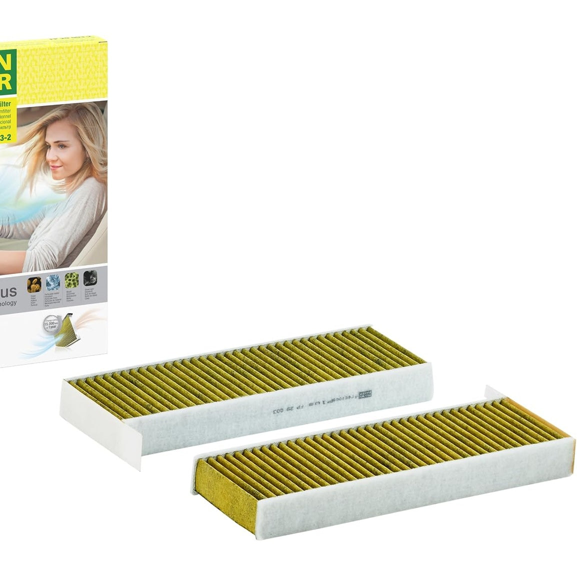 313761 - MANN-FILTER FP 29 003-2 Filtri i ajrit të kabinës - Set prej 2 copësh, biofunksional i polenit FreciousPlus