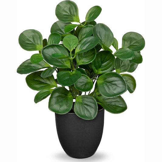 205957 - OAIRSE Bimë Artificiale 37 cm në Vazo, Peperomia Artificiale me Gjethe Menteje, Dekor për Tavolinë, Shtëpi, Ballkon dhe Zyra