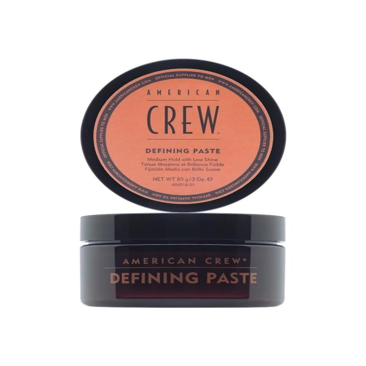 297502 - AMERICAN CREW Pastë Definuese për Flokë për Burra - Dyllë - Mbajtje e Mesme - Shkëlqim Natyral - 85g