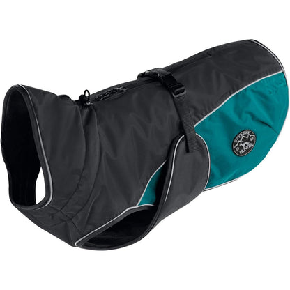 208398 - HUNTER - Xhaketë për qen UPPSALA COZY, madhësia 35, ngjyra antracit/benzin, material rezistent ndaj ujit dhe erës, me rreshtim ngrohës, reflektuese, mund të lahet në 30°C.