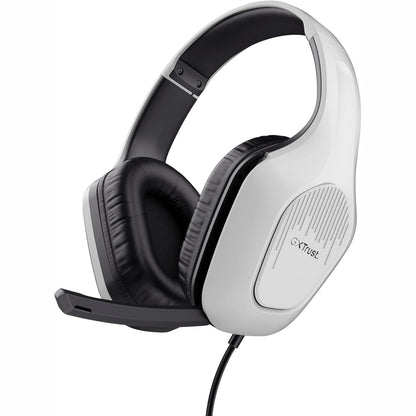 266652 - Trust Gaming Kufje të Lehta GXT 415W Zirox me Drajverë 50 mm për PC, Xbox, PS4, PS5, Switch, Celular, Prizë Audio 3.5 mm, Kabllo 2 m, Mikrofon - të Bardha