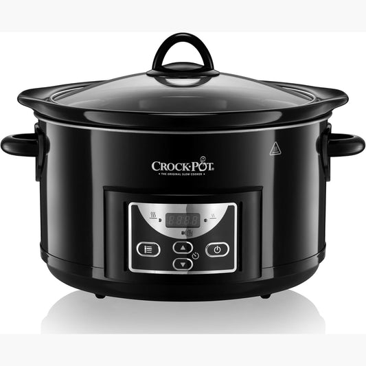 162189 - TEFAL Tenxhere e Ngadaltë, Kapaciteti 4.7L, e Përshtatshme për 6 Persona, Fikje Automatike, 2 Gatime, Funksioni i Ruajtjes së Nxehtësisë Automatik, 220W, Materiali Qeramik, Ngjyra e Zezë