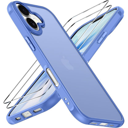 274665 - IVOLER Mbështjellëse mat për iPhone 17 me 2 pjesë mbrojtëse, Rezistente ndaj goditjeve të gradës ushtarake, Mbështjellëse e hollë me pjesën e pasme transparente dhe parakolp të përforcuar, blu e çelët