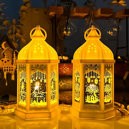 215198 - FUFRE Fener Dekorativ për Ramazan, 18 cm, me Dritë LED të Ngrohtë