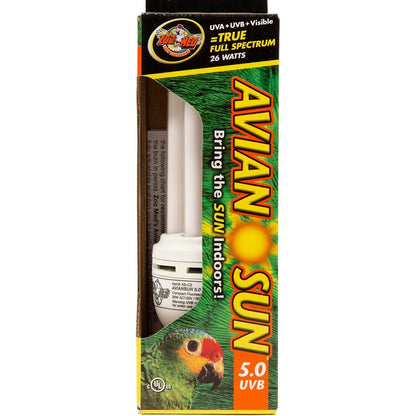 221470 - ZOO MED Llambë AvianSun 5.0 UVB për zogj 26W, Qelq Kuarci Fluoreshent Kompakt