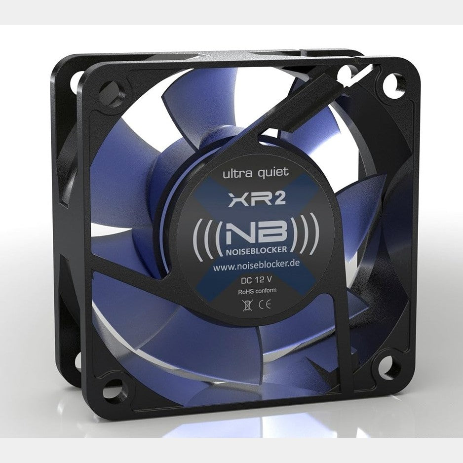 267270 - NOISEBLOCKER Ventilator për PC BlackSilent XR-2, i Zi, Blu (transparent), 60 x 60 x 25 mm