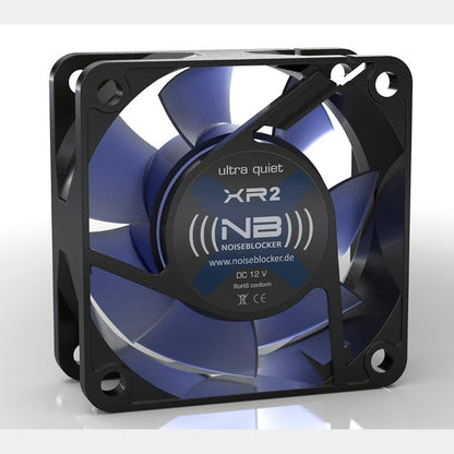 267270 - NOISEBLOCKER Ventilator për PC BlackSilent XR-2, i Zi, Blu (transparent), 60 x 60 x 25 mm
