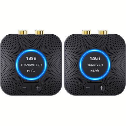 266319 - 1MII Marrës Transmetues Audio Pa Tel për TV, Set Marrës Transmetuesi Audio Pa Tel me Rreze të Gjatë 2.4GHz për TV/PC në Stereo Shtëpie/Altoparlantë Aktivë/Amplifikator, Adaptues Audio 3.5mm/RCA me Latencë të Ulët