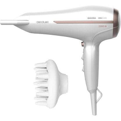 298298 - CECOTEC Tharëse flokësh Bamba IoniCare 5200 Aura, Teknologji jonike, 2300W, Kabllo 1.8 metra, E bardhë