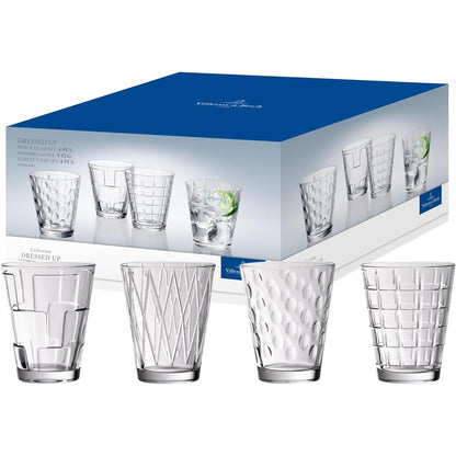 208944 - VILLEROY & BOCH - Seti i Gotave të Ujit 'Dressed Up', 4 Copë, Kapacitet 310ml, Material: Kristal i Tejdukshëm, i Përshtatshëm për Lavastovilje