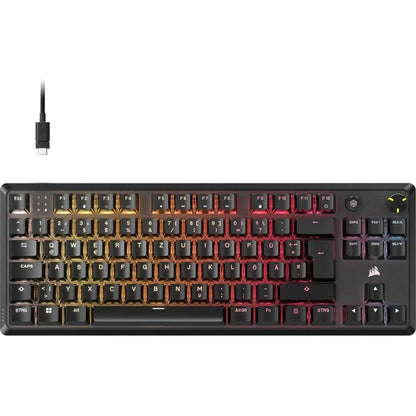 267733 - CORSAIR Tastierë Mekanike K70 CORE TKL RGB Tenkeyless, çelësa Linearë MLX Red v2, SOCD, amortizim zhurme me dy shtresa, taste ABS, QWERTZ DE - e zezë