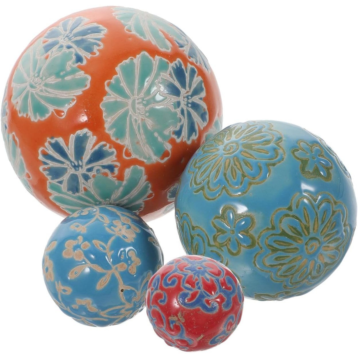 257843 - Topa Qeramike Dekorative FUNOMOCYA për Akuarium dhe Pellg, Topa Porcelani Lundrues 3.15 Inç për Bimë Shtëpie dhe Aksesorë Shtëpiakë, 4 copë