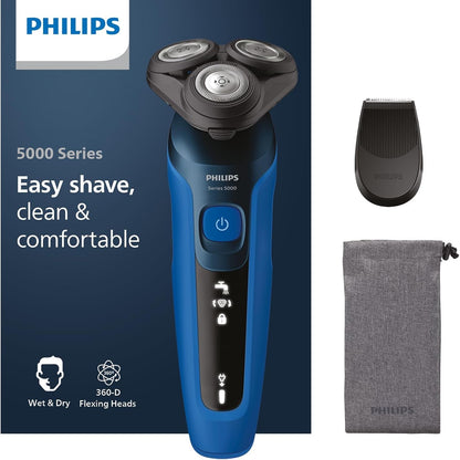 335819 - PHILIPS Makinë rroje elektrike S5466/18 Seria 5000, për lëkurë të lagur dhe të thatë, Tehe vetë-mprehëse ComfortTech, Koka konturuese 360°, Ekran LED