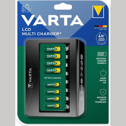 295258 - VARTA 57681101401 Multi Charger+, karikues për bateri AA/AAA/9V dhe pajisje USB, 8 vende karikimi, karikim individual