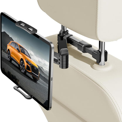 268998 - YADOBIG Mbajtëse tableti për sediljen e pasme të makinës, krah teleskopik, rrotullim 360°, e pajtueshme me iPad, Switch, Telefona 4.7-13 inç, e zezë