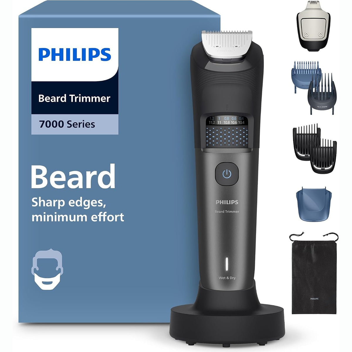 289498 - PHILIPS Makinë prerëse për mjekër BT7660/15, Seria 7000, Tehe vetëmprehëse, 40 cilësime gjatësie, 100% rezistente ndaj ujit