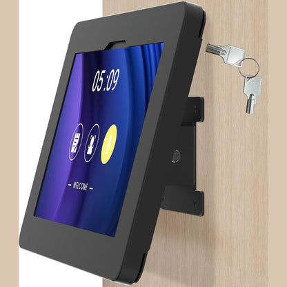 299079 - BEELTA Mbështetëse për tablet në mur, e pajtueshme me Samsung Galaxy Tab A11+, Tab A9+, e mbrojtur nga vjedhja me kyç, tërësisht metalike, e anueshme – BSW101BJ