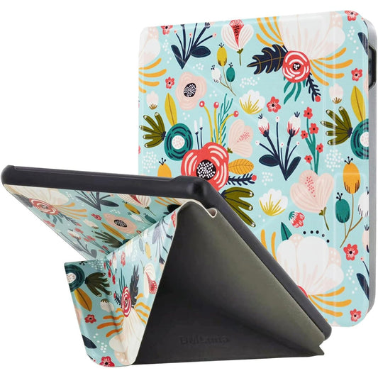 274699 - DMLUNA Mbrojtëse për Kobo Libra Colour 7" (Modeli N428 2024) - Mbrojtëse e lehtë prej lëkure PU premium me mbështetëse automatike për gjumë/zgjim, me lule