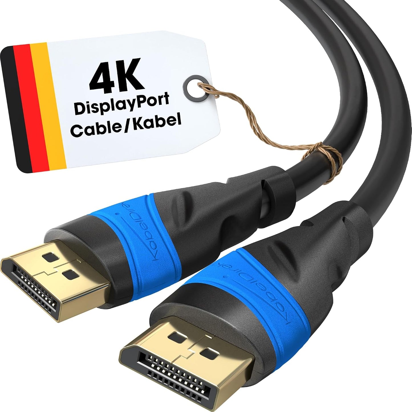 266901 - KABELDIREKT Kabllo 4K DisplayPort, 7.5 m, 4K@60Hz, 144Hz, Dolby Audio, e zezë