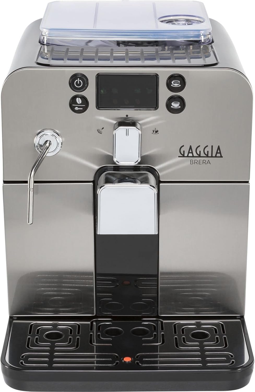 89089 - GAGGIA RI9305/11 Brera - Makinë Automatike Kafeje për Espresso dhe Cappuccino, Kokrra ose Kafe të Bluar, Fuqia 1400W, Ngjyra Argjendtë/E Zezë
