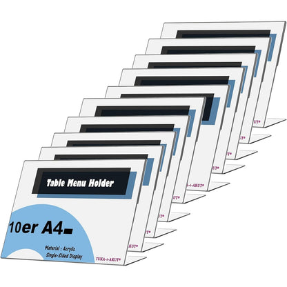213383 - TUKA Stendë Akrilike 10X A4 Peizazh, stendë për tavolinë, mbajtëse menynë e bërë nga akrilik transparent 2.5 mm.