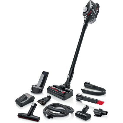 288021 - BOSCH Unlimited 8 BSS825MULT, Fshesë me Korrent pa Tel, Sistem Filtri HEPA, Fuqi Thithjeje e Lartë, Bateri e Zëvendësueshme 5.0 Ah, Karikues i Shpejtë, Grykë Mini Turbo, Ngjyrë: Gri