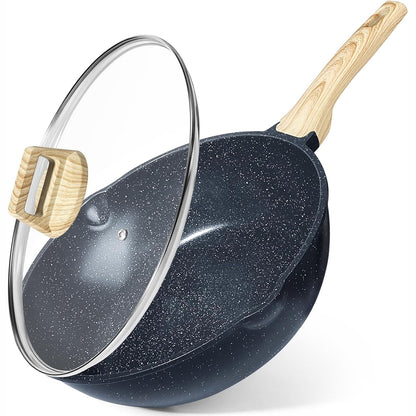 222070 - GiPP Tigan Jo-Ngjitës me Kapak, 30 cm, 5 L, Tigan Qeramik për Skuqje, Dorezë e Izoluar, I Përputhshëm me Induksionin, I Shëndetshëm dhe Jo-Toksik, Gri