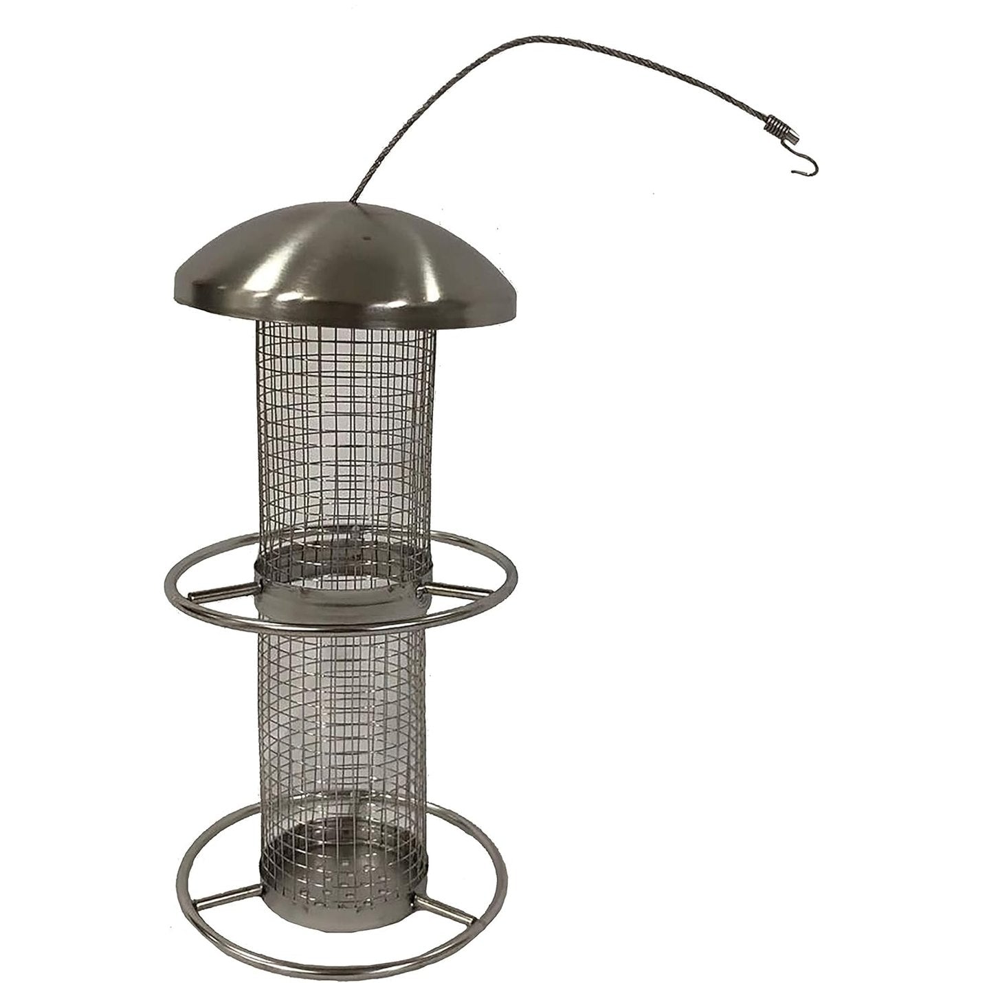 219646 - DEHNER Ushqyes për zogj të egër Natura Premium Domestico, stacion ushqimi, çelik inox, 28 x 14 x 14 cm, argjend