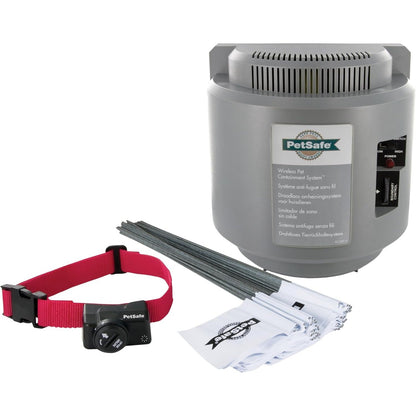 157001 - PETSAFE - Sistem Portativ pa Tel për Mbjajtjen e Kafshëve Shtëpiake, Jakë me Ujësisësi, 5 Nivele Stimulimi të Sigurt, Rreze Maksimale 27.5m, Funksionim me Bateri