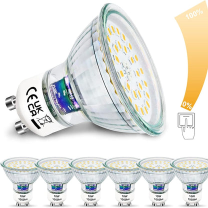 214127 - UNIKCST Llambat GU10 LED me errësim 10W zëvendësojnë llambat halogjene 100W, 1050 Lumen, 4500K, 6 copë