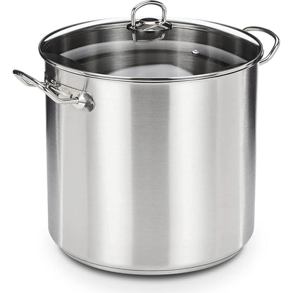 175289 - GSW 643474 - Tenxhere profesionale prej çeliku inox me kapak qelqi, madhësi 30 x 28 x 30 cm, kapacitet 20L, në ngjyrë argjendi