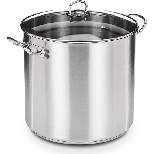 175289 - GSW 643474 - Tenxhere profesionale prej çeliku inox me kapak qelqi, madhësi 30 x 28 x 30 cm, kapacitet 20L, në ngjyrë argjendi