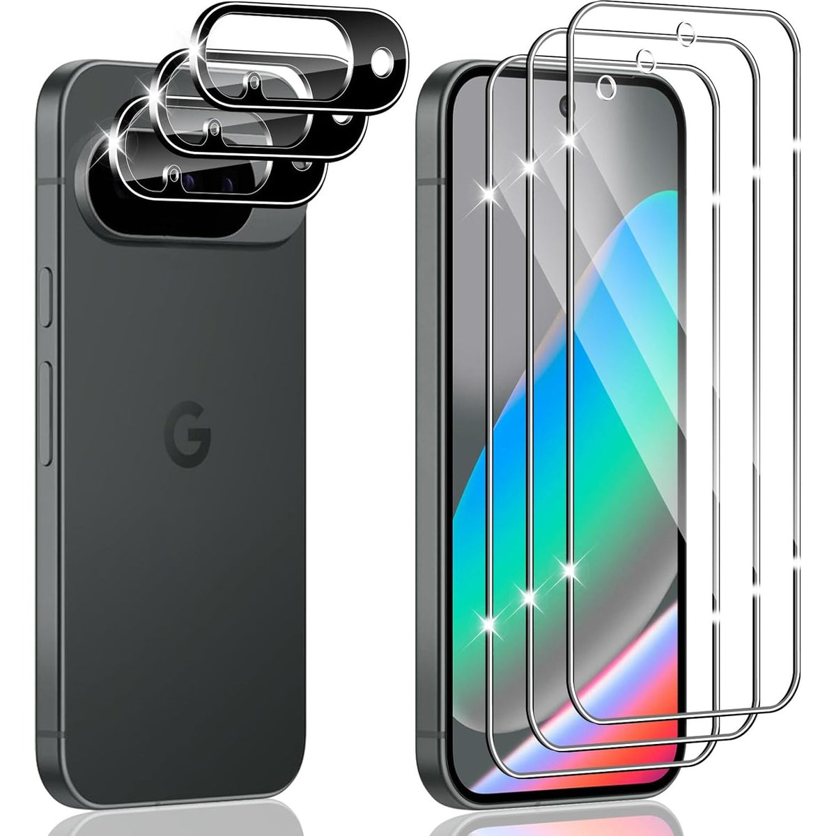 310733 - Hengnewro Mbrojtës ekrani qelqi për Google Pixel 10, 3 copë, fortësi 9H, film HD anti-gërvishtje