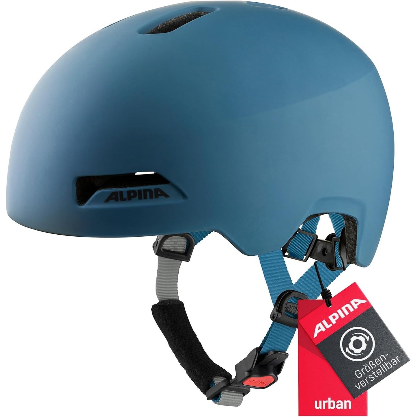 292447 - ALPINA Helmetë biçiklete HAARLEM urbane e fortë, individualisht e rregullueshme dhe e lehtë për të rritur, ngjyrë blu marine, 52-57 cm