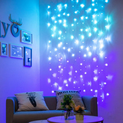 214373 - BECCOBEAT Drita me tela për ambiente të brendshme, perde me dritë LED për dhomë gjumi, 2x2m (180LED)