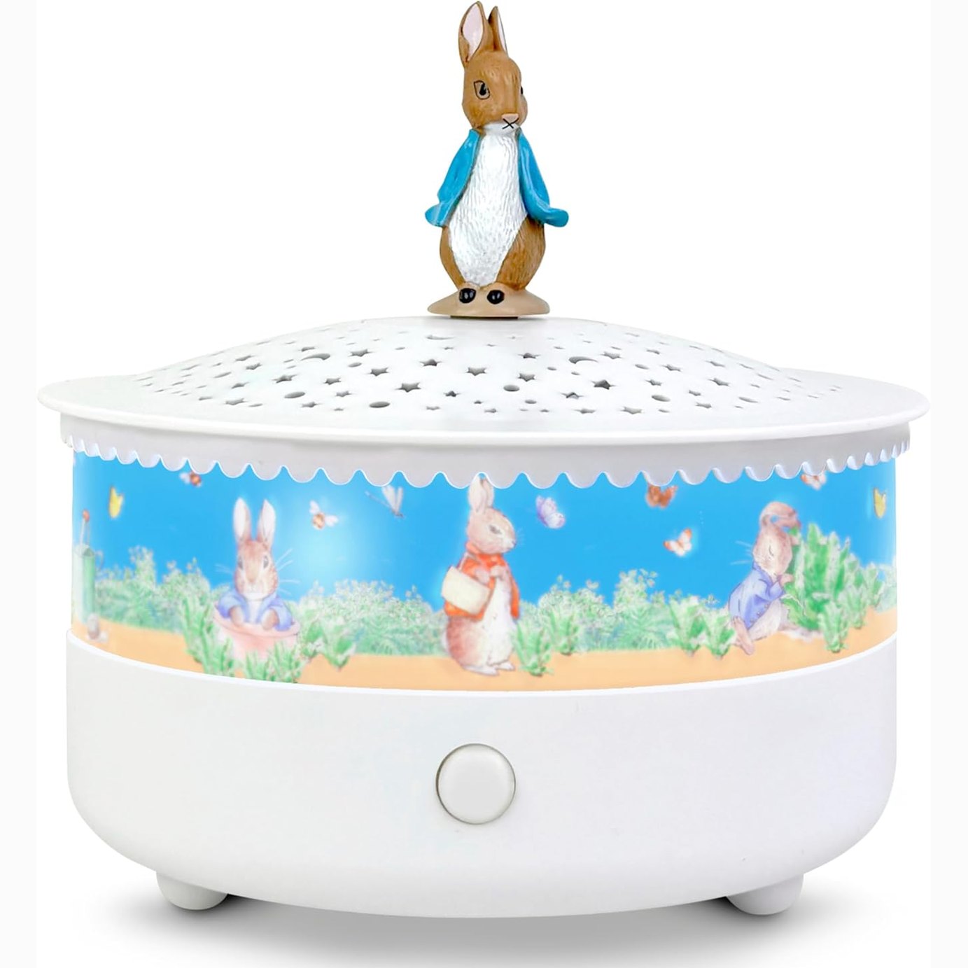 195336 - TROUSSELIER - Dritë Nati Peter Rabbit©, Projektor Ylli, 14 cm, Muzikor, Paleta e Ngjyrave Britmash, I Rikarikueshëm me USB