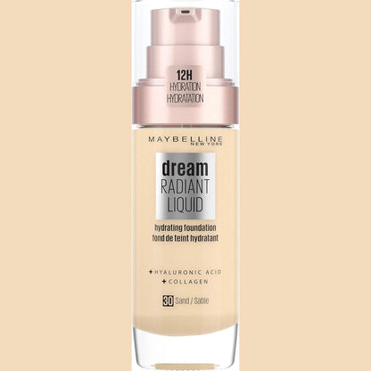 275698 - MAYBELLINE Fondatinë hidratuese e lëngshme Dream Radiant me acid hialuronik dhe kolagjen - Mbulim i lehtë deri në mesatar, deri në 12 orë hidratim, 30 copë