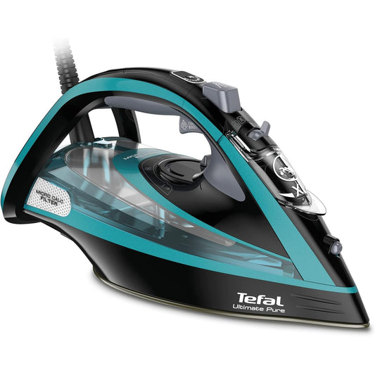 166735 - TEFAL Hekur me Avull Ultimate Pure, 3200W, 1.2kg, Filtër Micro-Calc, Pllakë Durilium Airglide Autoclean, Fikje Automatike, Rezervuar Uji 0.35L, E Zezë/Bruz, Prodhuar në Francë, Modeli FV9844
