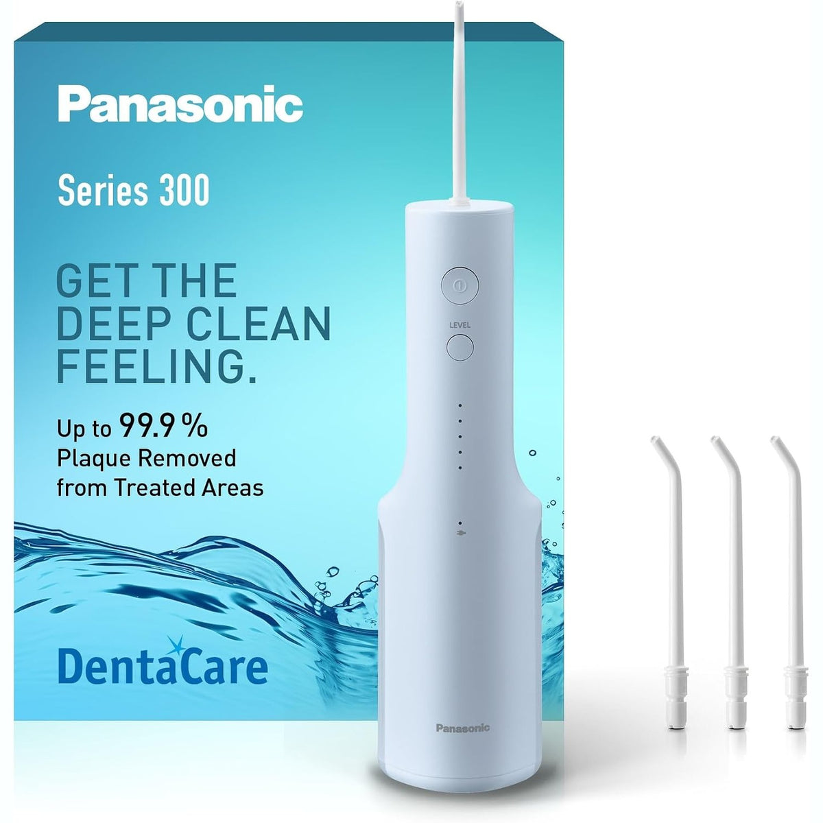 302779 - PANASONIC Pastrues dhëmbësh me ujë ultrasonik Series 300 EW-DJ27-A303, Ujitës Oral, 200 ml, IPX7, 4 Gryka Standarde, 5 Cilësime Presioni