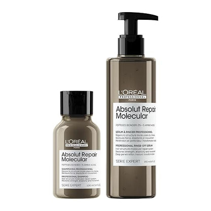 302049 - L'ORÉAL PROFESSIONAL Serum shpëlarës me shampo falas për flokë të dëmtuar, riparim i thellë me lidhës peptidesh dhe aminoacide, Serie Expert, Absolut Repair Molecular.