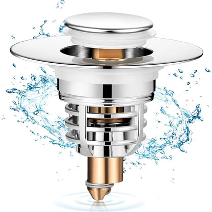 289229 - Tapë Lavamani Banjo Diboniur, Tapë për Bide Universale të Përmirësuar, Tapë Kullimi Metalike për Vaskë, Kuzhinë, Lavaman (Hapja e Vrimës së Kullimit 32-41 mm)