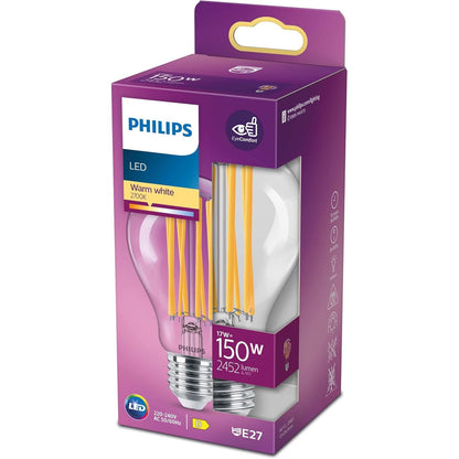 186387 - PHILIPS Llambë Filamenti LED Classic E27, 150W, Dritë e Bardhë e Ngrohtë, Ndriçim që Kursen Energji me Jetëgjatësi të Madhe, Transparente