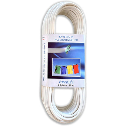 269409 - IPEA Litar rrobash çeliku 3.5 mm, 20 metra, i bardhë, i veshur me plastikë